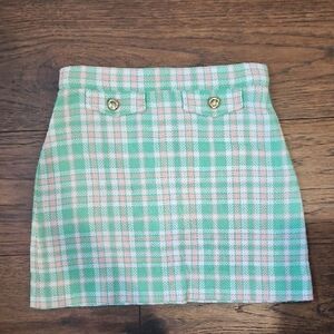 The Beaufort Bonnet Company Mint and Pink Plaid Skirt